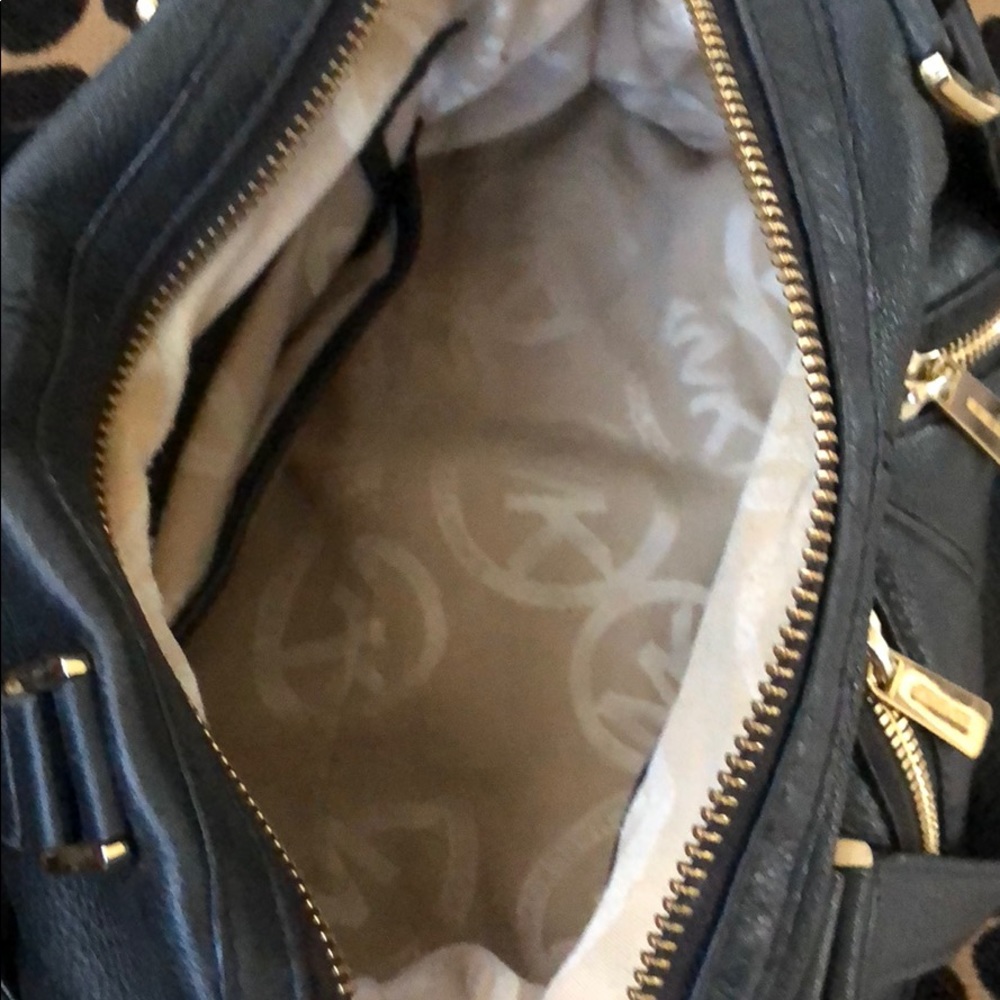 Michael Kors Black Leather Satchel with Gold Hardware - Picture 2 of 3